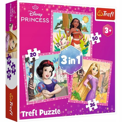 Puzzle 3w1 Piękne kwiaty Disney Princess Księżniczki 34875 Trefl