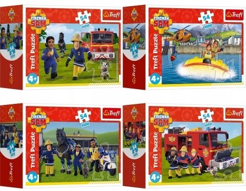 Puzzle 4w1 Strażak Sam Mini 54 elementów Trefl