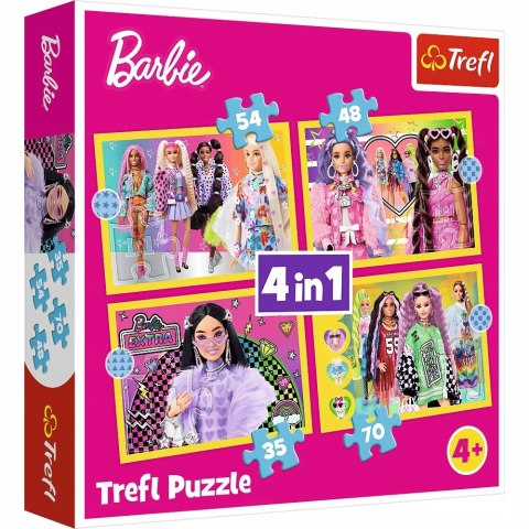 Puzzle 4w1 Wesoły świat Barbie 34626 Trefl 4+