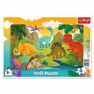 Puzzle Ramkowe Dinozaury 15 elementów 31359 Trefl