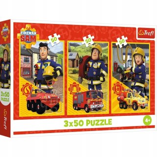 Puzzle Strażak Sam 3 x 50 elementów 34880 Ekipa z remizy 4+ Trefl 3w1