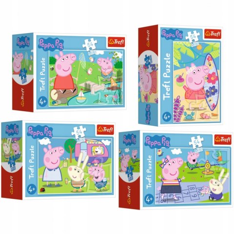 Puzzle Świnka Peppa Mini 54 elementy Trefl 4 szt