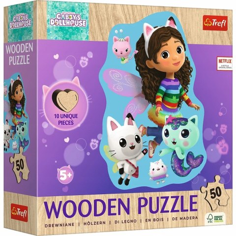 Puzzle drewniane Koci Domek Gabi 50 elementów Wesoła Gabby 20260 Trefl
