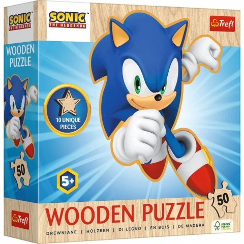 Puzzle drewniane Konturowe Radosny Sonic 50 elementów 20284 Trefl