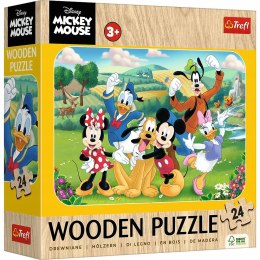 Puzzle drewniane Myszka Mickey z przyjaciółmi 24 elementów 20278 Trefl
