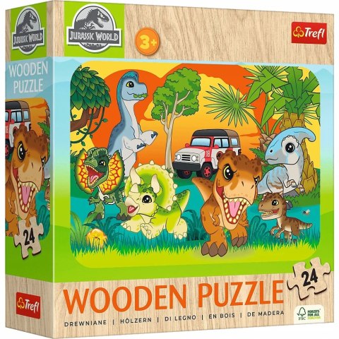 Puzzle drewniane Poznaj dinozaury 24 elementów 20276 Trefl
