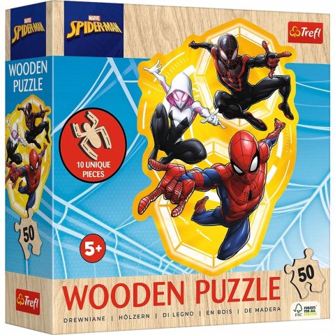 Puzzle drewniane Spider-Man gotowy w akcji 50 elementów 20280 Trefl
