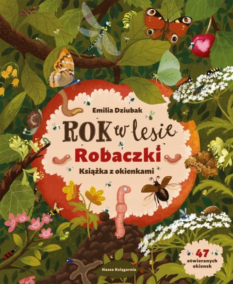 Rok w lesie Robaczki Książka z okienkami 47 otwieranych okienek