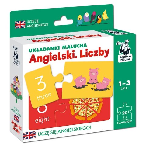 Angielski Liczby Układanki Malucha 1+ Puzzle Kapitan Nauka
