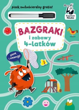 Bazgraki i zabawy 4-latków Kapitan Nauka Piszę i zmazuję 4+