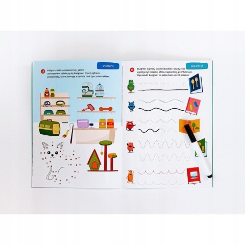 Bazgraki i zabawy 4-latków Kapitan Nauka Piszę i zmazuję 4+