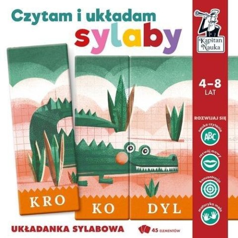 Gra Edukacyjna Kapitan Nauka Czytam i układam sylaby Krokodyl
