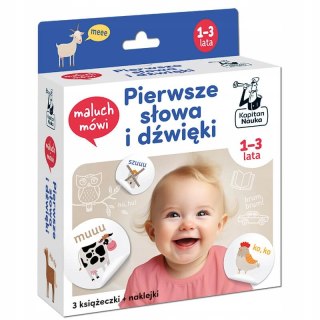 Kapitan nauka Maluch mówi Pierwsze słowa i dźwięki 3 Książeczki i Naklejki