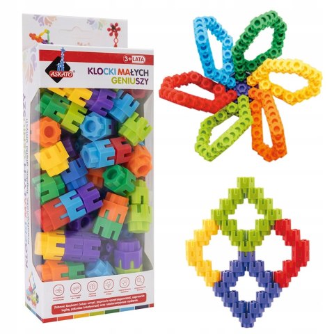 Klocki Małych Geniuszy 125176 Śrubki Konstrukcyjne 65 elementów Askato