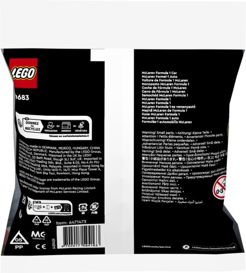 Lego Speed Champions 30683 Samochód McLaren Formula 1