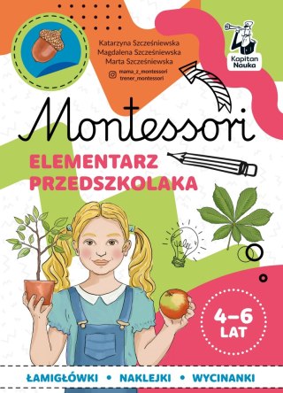 Montessori Elementarz przedszkolaka 4-6 lata Kapitan Nauka Łamigłówki