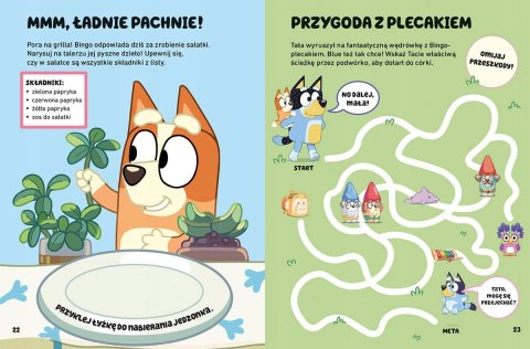 Oto Bluey! Zabawy i zadania z naklejkami Blue Łamigłówki Zadania Harperkids