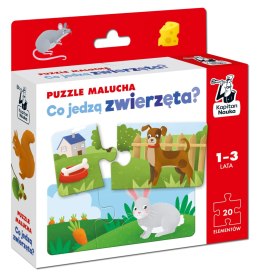 Puzzle malucha Co jedzą zwierzęta? Kapitan Nauka