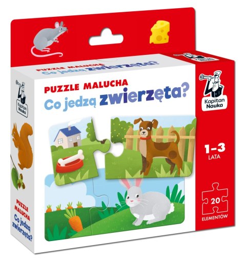 Puzzle malucha Co jedzą zwierzęta? Kapitan Nauka