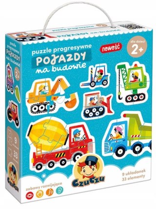 Puzzle progresywne Pojazdy na budowie 2+ Czuczu