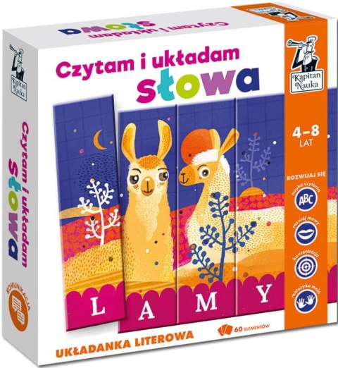 Układanka literowa Kapitan Nauka Czytam i układam słowa Lamy