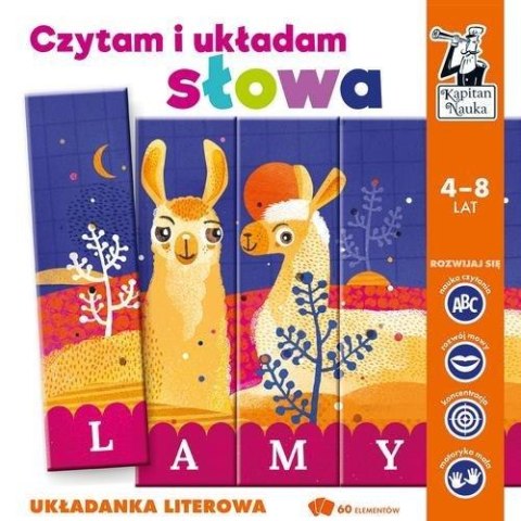 Układanka literowa Kapitan Nauka Czytam i układam słowa Lamy