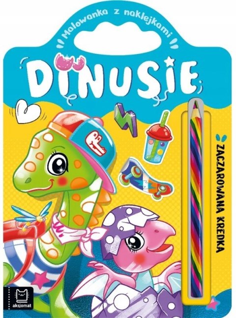 Dinusie. Zaczarowana Kredka. Malowanka z Naklejkami Aksjomat 4+