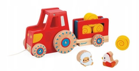 Drewniany Traktor do Ciągnięcia Farma 12 m+, Janod J03317