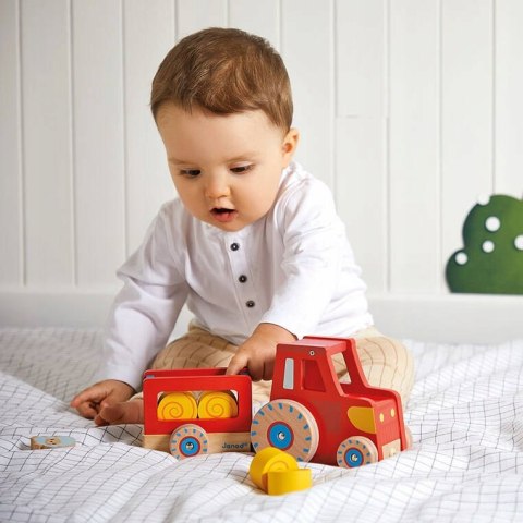 Drewniany Traktor do Ciągnięcia Farma 12 m+, Janod J03317