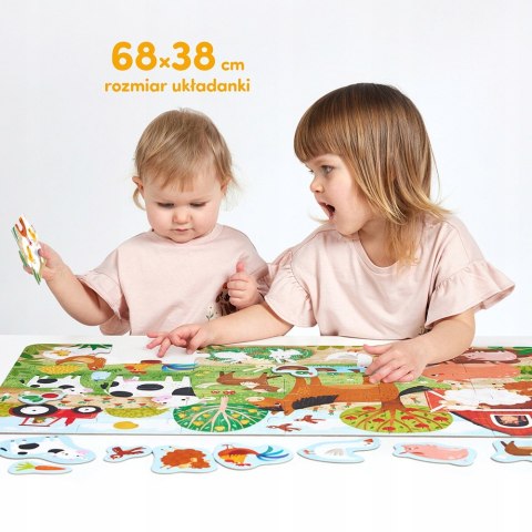 Duża Układanka dwulatka Wesołe Puzzle Wieś 24 elementy dla dzieci 2+ Czuczu