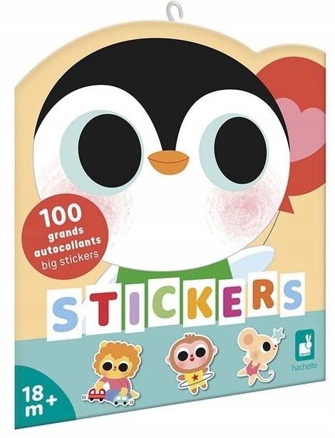 Janod Duże naklejki wielorazowe na arkuszach 100 szt Małe zwierzęta 18m+