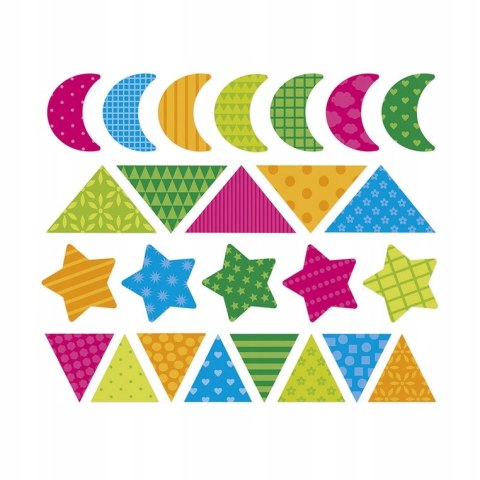 Janod Duże naklejki wielorazowe na arkuszach 150 Figury geometryczne 18m+