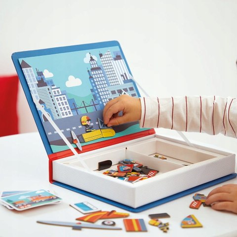 Janod Magnetyczna Układanka Straż Pożarna 3+ Magnetibook Strażacy Magnesy