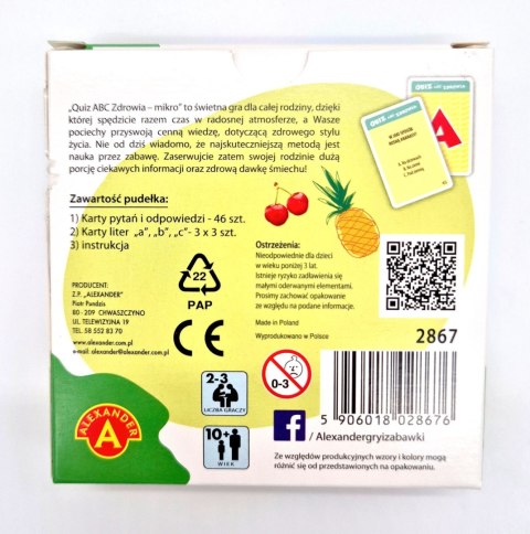 Kieszonkowa Gra Edukacyjna Quiz ABC Zdrowia Mikro Alexander