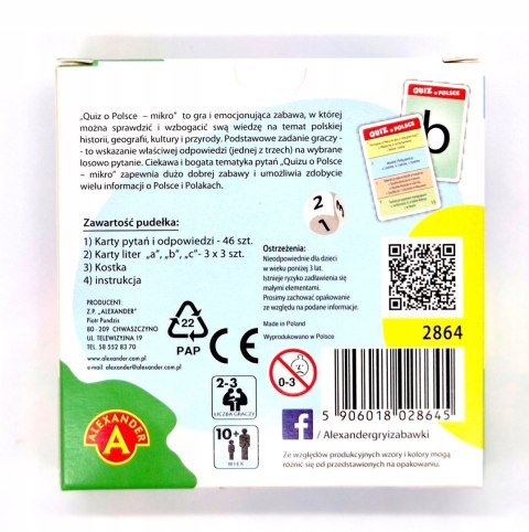 Kieszonkowa Gra Edukacyjna Quiz o Polsce Mikro Alexander