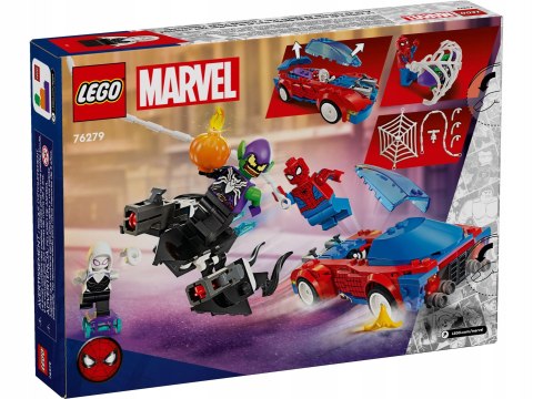 Lego Super Heroes 76279 Samochód wyścigowy Spider-Mana Zielony Goblin Venom