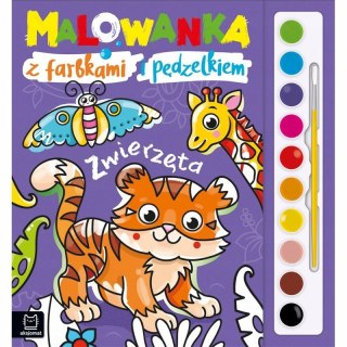 Malowanka z Farbkami i Pędzelkiem. Zwierzęta 4+ Aksjomat