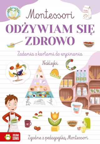 Odżywiam się zdrowo Montessori Zadania z kartami Zielona Sowa