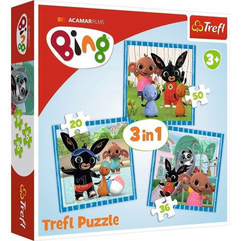 Puzzle 3w1 Bing Zabawy z przyjaciółmi 34851 Trefl