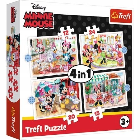 Puzzle 4w1 Myszka Minnie Mini Trefl 34355