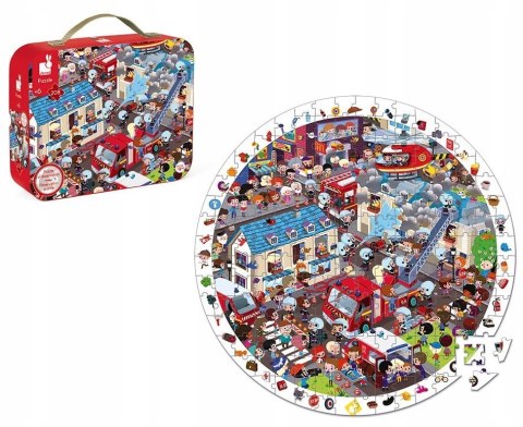 Puzzle Obserwacyjne Straż Pożarna 208 elementów w Walizce Janod