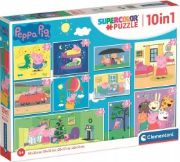 Puzzle Świnka Peppa 10w1 Clementoni 20271 Super Kolor 4+ Układanki