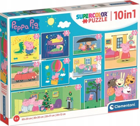 Puzzle Świnka Peppa 10w1 Clementoni 20271 Super Kolor 4+ Układanki