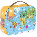 Puzzle w walizce Ogromna mapa świata 300 elementów 7+ Janod