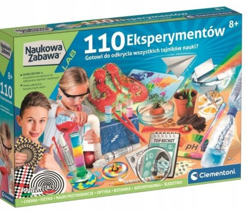 110 Eksperymentów laboratorium 50720 dla dzieci +8 lat Clementoni