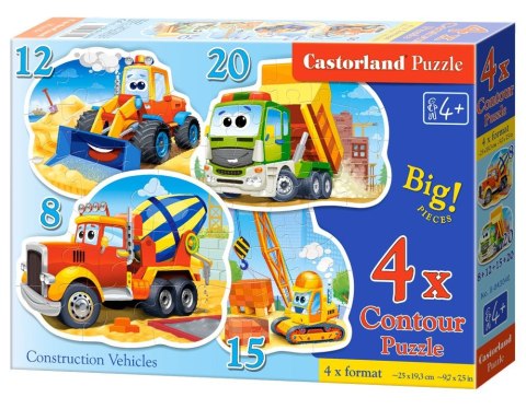 Castorland Pojazdy Budowlane Puzzle 4w1 Maxi 8+12+15+20 elementów 4+