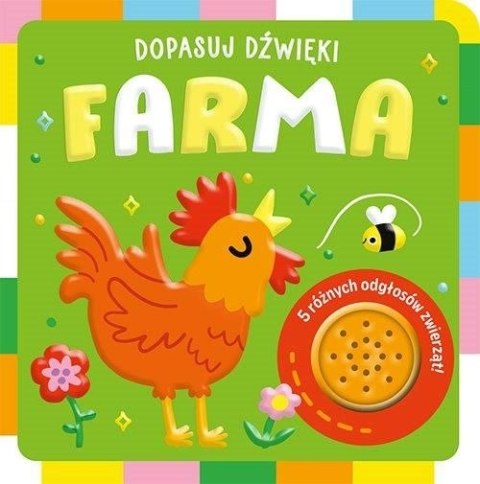 Dopasuj dźwięki Farma 5 różnych odgłosów zwierząt Książka dźwiękowa