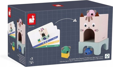 Drewniana Układanka Przestrzenna Kot i mysz Janod