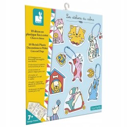 Janod 10 ozdób z termokurczliwego plastiku Koty i psy do wykonania samemu