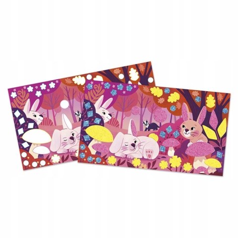 Janod Naklejki piankowe i fluorescencyjne piaski Leśni przyjaciele 6+